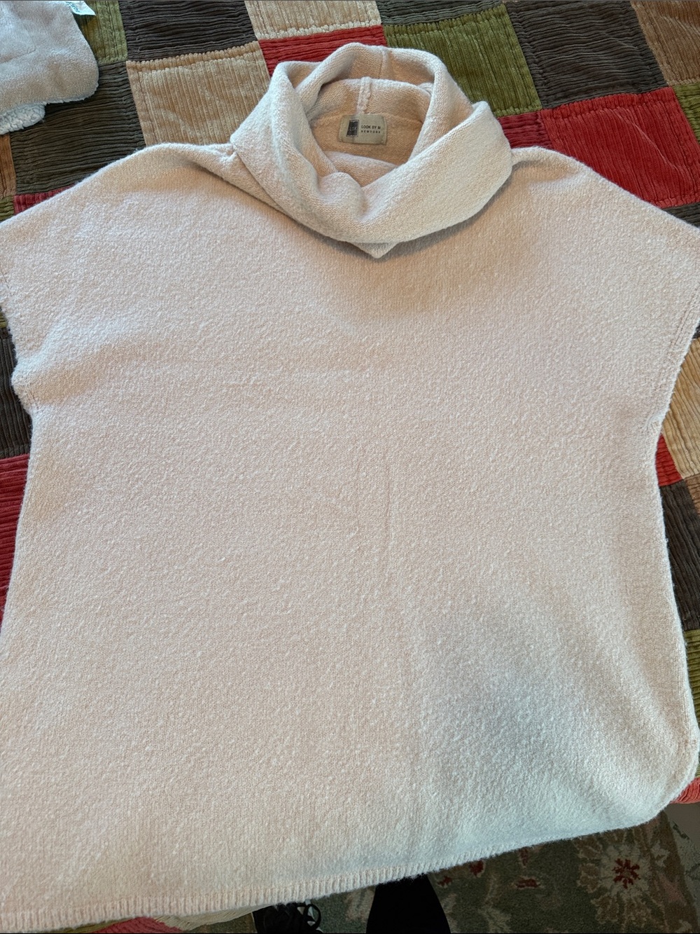 Relaxed Cowl Neck Sweater Tunic - Peach/dusty pink